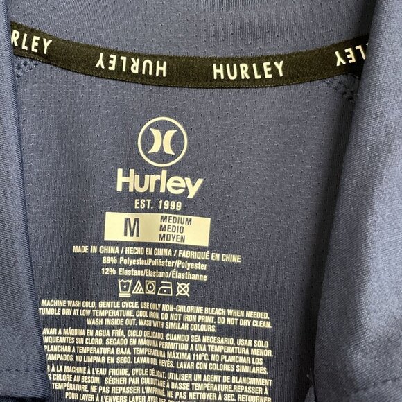 NEW Hurley Men's M Performance Polo Shirt Moisture-Wicking UPF 30+ Blue - Picture 4 of 7
